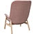 Modern Vedbo Chair with High Back in Gunnared Light Brown-Pink 3D model small image 6