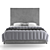 Elegant Gray Velvet Mora Bed 3D model small image 2