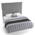 Elegant Gray Velvet Mora Bed 3D model small image 3