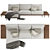 Modern Zita Corner Sofa Set 3D model small image 2