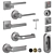 Olivari Door Handles Set: BETA, CHIARA NY, TIME Q, SPACE Q, OPEN 3D model small image 3