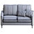 Luxury Block Jumbo Loveseat Leather Sofa 3D model small image 7