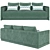 Contemporary Miami Sofa: Modern & Stylish 3D model small image 1