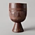 African Clay and Wood Vases 3D model small image 4