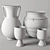 African Clay and Wood Vases 3D model small image 6