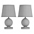  Vintage Brass Table Lamp Duo 3D model small image 2