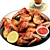 Delicious Chicken Wings & Beer Set 3D model small image 2