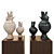 Ceramic Blowfish Vases 3D model small image 1