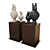 Ceramic Blowfish Vases 3D model small image 3