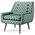 Elegant Gray Wingback Chair 3D model small image 7