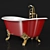 Sleek Metal Clawfoot Bathtub 3D model small image 9