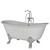 Sleek Metal Clawfoot Bathtub 3D model small image 19