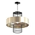 Elegant Amber Glass Hanging Lamp 3D model small image 1