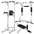 Versatile Home Gym Set - Wall Horizontal Bar, 3-in-1 Horizontal Bar, and Full Horizontal Bar Press 3D model small image 2