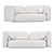 Elegant Left Bank Sofa | 244x85x83h 3D model small image 3