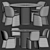 Luxury Evie Chair Palais Table Set 3D model small image 4
