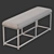 Industrial-style Upholstered Bench - Hiba 3D model small image 3