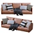 Sleek Leather Sofa: Ultimate Comfort & Style 3D model small image 4