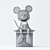 Vintage Rendered Mickey Mouse Collectible Figurine 3D model small image 2