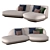 Dynamic and Customizable Giorgetti Vesper Sofa 3D model small image 1