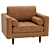 Sleek Charme Tan Sven Chair 3D model small image 9