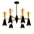 Modern Conical Black & Gold Chandelier 3D model small image 1