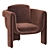 Luxurious Floria Velvet Chair 3D model small image 1