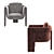 Luxurious Floria Velvet Chair 3D model small image 3