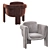 Luxurious Floria Velvet Chair 3D model small image 4