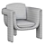 Luxurious Floria Velvet Chair 3D model small image 5