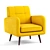 Modern Keflavik Arm Chair: Mid-century Style 3D model small image 3