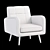 Modern Keflavik Arm Chair: Mid-century Style 3D model small image 5
