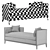 Mercury Platinum Double Chaise Lounge 3D model small image 3