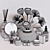 Elegant Beauty Set: Decorative Cosmetics & Dried Flower Bouquet 3D model small image 5