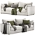 Elegant Ashlee 3.5-Seat Sofa 3D model small image 3