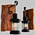 Vintage Black Metal Lantern Sconce 3D model small image 2
