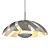 Elegant Black Gold Pendant Light 3D model small image 1