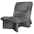 Luxury Ypsilon Armchair: Symmetrical Design, Leather & Ziricote Wood 3D model small image 1