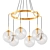 Industrial Brass Chandelier: Languedoc 3D model small image 1