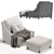 Elegant Naples Armchair by Cazarina Interiors 3D model small image 2