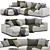 Modern Comfort: Noah Sectional Sofa 3D model small image 1