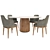 Elegant Lucylle Chair & Bule Table 3D model small image 1