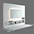 Customizable Uffizi TV Wall Unit 3D model small image 3