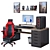 Modern Office Furniture Set 3D model small image 2