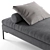 Elegant Velvet Lounge Daybed 3D model small image 5