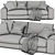 Modern Low Land Sofa - Stylish & Comfortable 3D model small image 3