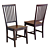 Stylish Village Wood Dining Chair 3D model small image 3