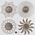 Reflective Sunflower Mirror Set 3D model small image 1