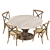 Carterville Solid Leeds Wood Dining Table 3D model small image 3