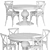 Carterville Solid Leeds Wood Dining Table 3D model small image 6